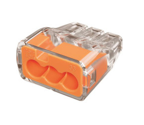IDEAL INDUSTRIES 32A 3 Port Push-in Wire Connector, 100pc Jar, 0.75mm² - 4.0mm² Solid, 1.5mm² - 2.5mm² Stranded, Copper/Tin Bonded - Product Code: 32A