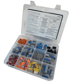 IDEAL INDUSTRIES Push-In & Lever Wire Connector Kit - 80 Pieces (10x 2 & 3 Port, 5x 5 Port, 10x 4 & 6 Port, 15x Spliceline) - Product Code: 80PC-KIT