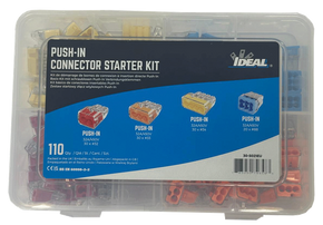 IDEAL INDUSTRIES In-Sure Push-In Connector Starter Kit - 110 Pieces (30x 2, 3, 4 Ports & 20x 6 Ports) - Product Code: 110-ISPK