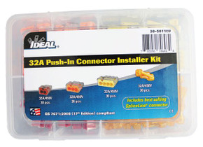 IDEAL INDUSTRIES 32A Push-In Connector Kit - Box of 120 (30 Spliceline, 30x 2-Port, 30x 3-Port, 30x 4-Port) - 32A