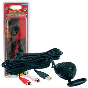 Flush Mount USB Extension with 3.5mm Socket to RCA Plugs - Product Code: USB-EXT-3.5-RCA
