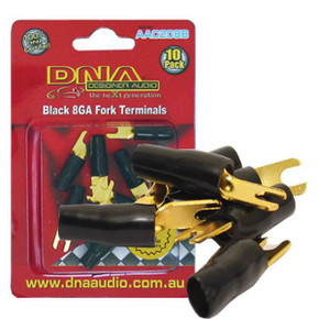 8 Awg Black Fork Terminal Connectors - 10 Pack (Code: 8AWGFT10)