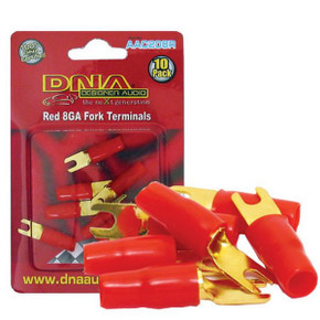8 AWG Red Fork Terminals - 10 Pack (Code: 8AWGRT10)