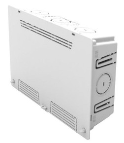 DYNAMIX 9" Slim Recessed Plastic Enclosure with Flush Lid, Triple GPO & Cable Entry Knockouts