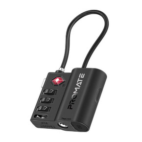 PROMATE TSA Luggage Lock with Smart Precision Tracking Tag. Works with Apple Find My APP, Built-in Rechargable Battery, Prescise Positioning, Cut Resistant Steel Shackle, Works with Siri.