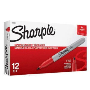 Sharpie Fine Point Permanent Marker Red 30002 - (MOQ 12)    