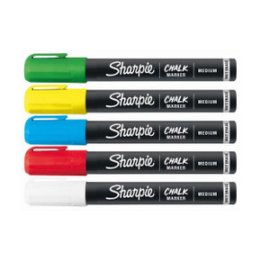 Sharpie Assorted Chalk Wet Erase Marker. Pack of 5    
