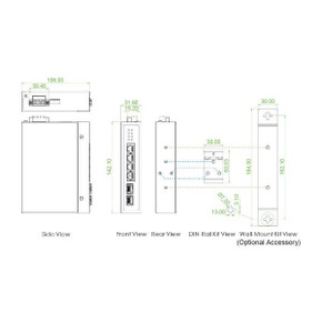 CTC UNION 4 Port Gigabit Unmanaged Compact Switch. -10C~+60C. 4x 10/100/1000Base-T, plus 2x 100/1000Base-X SFP (Total 6 ports). 4KV Surge Protection. Din Rail with Screws Included.