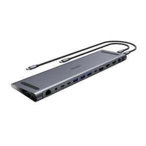 UNITEK 13-in-1 Multi-Port Triple 4K KVM Docking Station with USB-C Connector. Switch Between 2 Computers, 1x USB-C 10Gbps, 2x USB-A 10 Gbps, 1x USB-A 5Gbps, 2x HDMI, 1x DP 1.4, SD Card Slot.