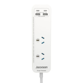 2 Way Surge Protected Powerboard 2x USB-A/C Fast Charge Ports   