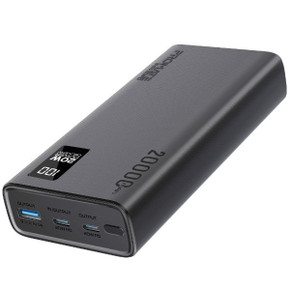 PROMATE 20000mAh Super Slim Smart Charging Power Bank 20W Dual USB-C & 1x 22.5W USB-A QC 3.0 (BOLT-20PD-BLK)