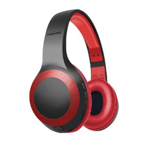PROMATE Deep Base Bluetooth V5.0 Wireless Over-ear Headphones. Up to 5 Hours Playback (LABOCA-RED)