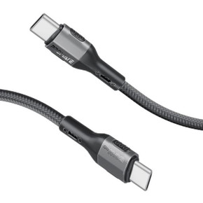 PROMATE 1.2m 60W PD USB-C to USB-C Tough-Built Cable. Supports up to 480Mbps Slim (FLETCHLINK-CC-BK)