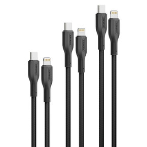 PROMATE 3-Piece 60W PW USB-C to Lightning Cable Kit Includes 0.3M 1.2M & 2M (CABLEKIT-CI)