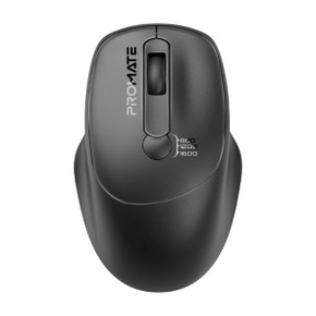 PROMATE EZGrip Ambidextrous Ergonomic Wireless Mouse. 800/1200/1600Dpi Plug & Play (UNIGLIDE-BLK)