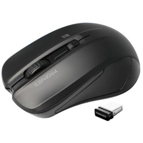 PROMATE Ergonomic Wireless Mouse w/ Ambidextrous Design. 800/1200/1600Dpi 10m Working (CONTOUR-BLK)