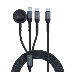 PROMATE 1.5M 5in1 Multi-Connector Charging Cable w/ Both USB-C & Lightning Connectors (ICHARGE-TRIO-BLK)