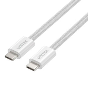 UNITEK 1M USB-C to USB-C Magnetic Cable. Supports 100W PD Fast Charging. Tangle-free (C14141A-WHT)
