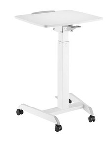 Brateck BRATECK Height Adjustable Mobile Workstation with Foot Pedal and Tiltable Desktop White FWS07-1
