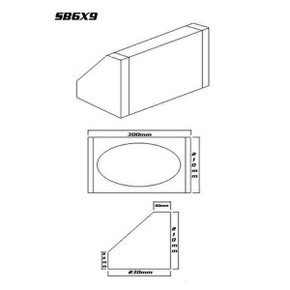 Speaker Box 6 X 9 Black / Grey Carpet Pair SB6X9