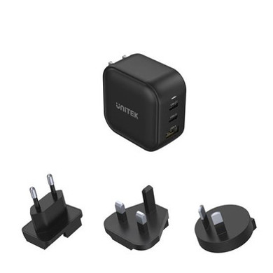 UNITEK 66W USB Charger with USB-C PD up to 65W.