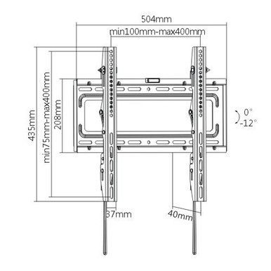 BRATECK 32-55'' Tilt TV wall mount bracket. Max load: 50kg.