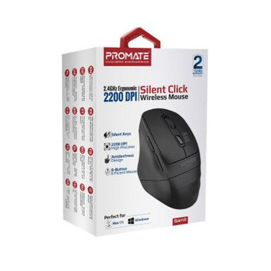 PROMATE Ergonomic Silent Click Wireless Mouse with up to 2200 DPI.