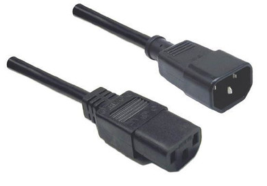 DYNAMIX 4M IEC Male to Female 10A SAA Approved Power Cord. (C14 to C13) 1.0mm copper core. BLACK Colour.