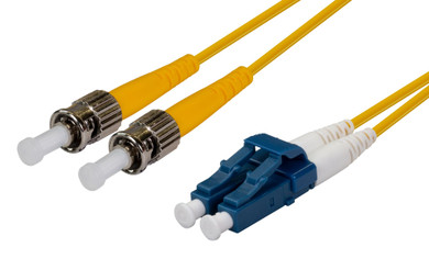 DYNAMIX 10M 9u LC/ST Duplex Single Mode G657A1 Bend Insensitive Fibre Lead. Yellow LSZH Jacket