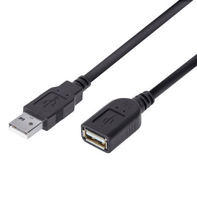 DYNAMIX 1m USB 2.0 Cable USB-A Male to USB-A Female Connectors.