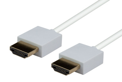 DYNAMIX 0.5M HDMI WHITE Nano High Speed With Ethernet Cable. Designed for UHD Display up to 4K2K@60Hz. Slimline Robust Cable. Supports CEC 2.0 - 3D - & ARC. Supports Up to 32 