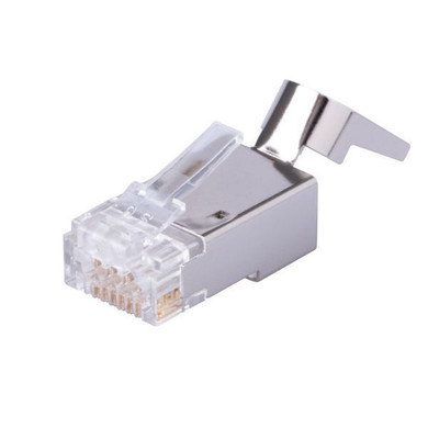 DYNAMIX Cat6/6A STP External Ground push through plug - 20pc pack. 2pc type with insert (orange) - 3 prong - 50 u" - for solid & Stranded cable - Max conductor size : 1.35mm.