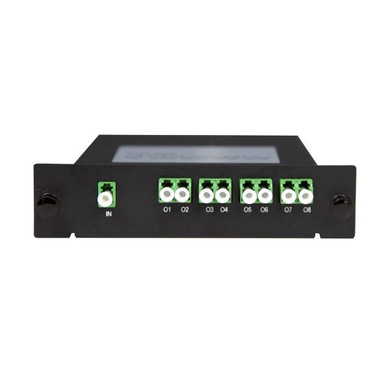 DYNAMIX PLC Fibre Optic 1:8 LC/APC Splitter Cassette Module. 1x IN & 8x Out. Designed for FTTx Deployments (GPON/BPON/EPON) - CATV - LAN - PON.