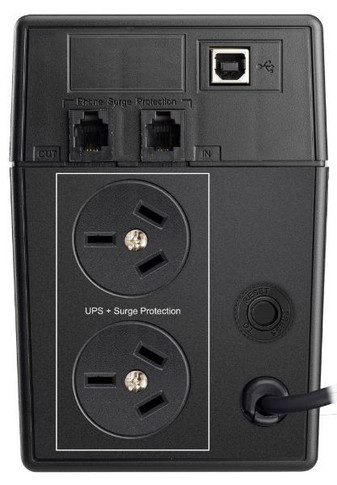 DYNAMIX ECO Range 1000VA (600W) Line Interactive UPS. 3x NZ Power Sockets with Battery Backup & Surge Protection. AC Input. Fuse/Circuit Breaker. Smart