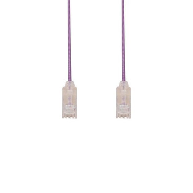 DYNAMIX 3m Cat6A 10G Purple Ultra-Slim Component Level UTP Patch Lead (30AWG) with RJ45 Unshielded Gold Plated Connectors. Supports PoE IEEE 802.3af (15.4W).
