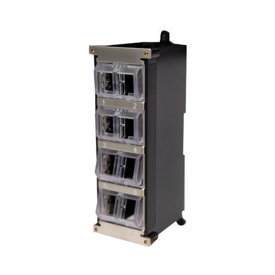 DYNAMIX 8-port Unloaded Keystone DIN Rail-Mount Shielded Enclosure with Rotatable Modules to Allow Routing to Top & Bottom. Supports Both UTP & STP Cabling Dimension: 50x152x80mm (WxLxH)
