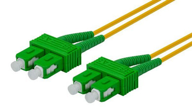 DYNAMIX 1M 9u SC APC/SC APC Duplex Single Mode G657A1 Bend Insensitive Fibre Lead. Yellow LSZH Jacket