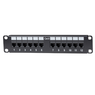 DYNAMIX 10'' 12 Port Cat6 Patch Panel for 10'' Cabinet R10 series