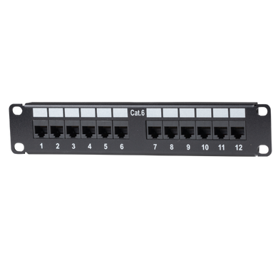 DYNAMIX 10'' 12 Port Cat6 Patch Panel for 10'' Cabinet R10 series