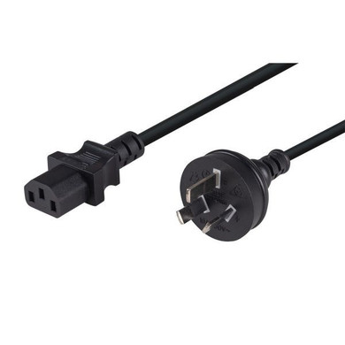 DYNAMIX 0.75M 3-Pin Plug to IEC C13 Female Plug 10A - SAA Approved Power Cord. 1.0mm copper core. BLACK Colour.