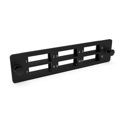 DYNAMIX SC Duplex/LC Quad 6 Port Plate Unloaded - 2x Tier Screw less Design - Black Colour. For Use with FPP3P