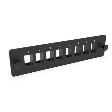 DYNAMIX SC Simplex/LC Duplex 8 Port Plate Unloaded - 2x Tier Screw less Design - Black Colour. For use with FPP3P