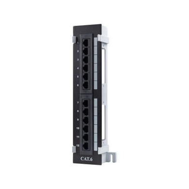 DYNAMIX Mini 1U RJ45 12 Port Patch Panel - Cat6 T568A & T568B Wiring Dims: L 254mm - W 60mm - D 40mm