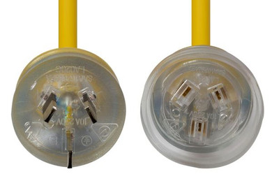 DYNAMIX 15M 240v Heavy Duty Power Extension Lead (3 Core 1.0mm) Power-On LED in Clear Moulded Plastic 10A Plug. Yellow Colour
