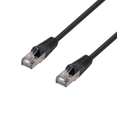 DYNAMIX 15m Cat6A S/FTP Black Slimline Shielded 10G Patch Lead. 26AWG (Cat6 Augmented) 500MHz with Gold Plate Connectors.