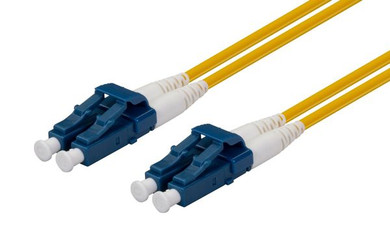 DYNAMIX 20M 9u LC/LC Duplex Single Mode G657A1 Bend Insensitive Fibre Lead. Yellow LSZH Jacket