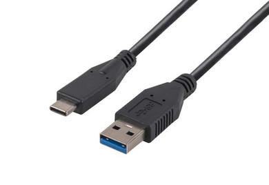 DYNAMIX 1M, USB 3.1 USB-C Male to USB-A Male Cable. Black Colour. Up to 10G Data Transfer Speed, Supports 3A Current.