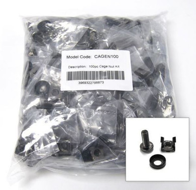 DYNAMIX 100pc Pack, 3 Piece Cage Nut. Bagged with M6 12x cross screw & nut. Colour Black