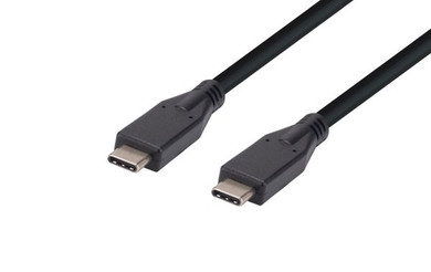 DYNAMIX 1M, USB 3.1 USB-C Male to USB-C Male Cable 5V/3A. Transfer Speed Gen2 (Up to 10Gbps). Black Colour