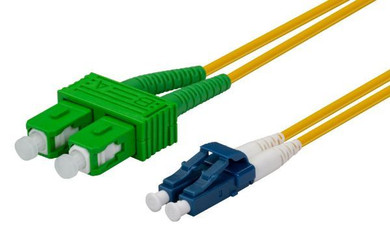 DYNAMIX 2M SCAPC/LC Single mode G657A1 Duplex Fibre Lead LSZH Yellow Jacket
